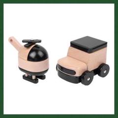 Auvewilo 木製車両おもちゃセット 車 ヘリコプター 木のおもちゃ RC 1点☘️Auvewilo 木製車両おもちゃセット 車 ヘリコプター 木の