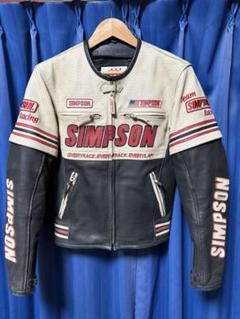 【牛革】SIMPSON レザー ライダースジャケット 2way パンチング L 牛革】SIMPSON レザー ライダースジャケット 2way パンチング L