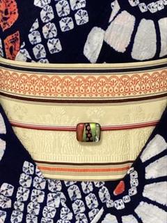 本場筑前博多半巾帯❣️中古美品✨️正絹100% asanoya_0903-858