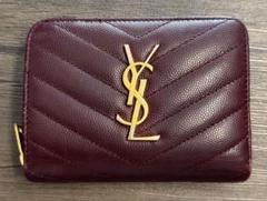 YSL 財布　イヴ・サンローラン　赤　Yカット　ボルドー　二つ折り YSL 財布 イヴ・サンローラン 赤 Yカット ボルドー 二つ折り 小物