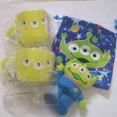 リトルグリーンメンコップ2個とぬいぐるみストラップ巾着セット