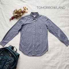 美品　TOMORROWLAND　長袖コットンシャツ　ネイビー　コットン　M