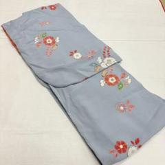 小紋 着物 袷 辻が花 蝶 手染め カジュアル 絹 裄65 L sn367