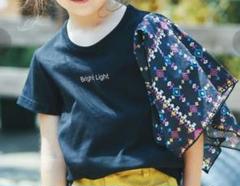 ブランシェス　Tシャツ 黒130　アシンメトリー 片にスカーフ付き