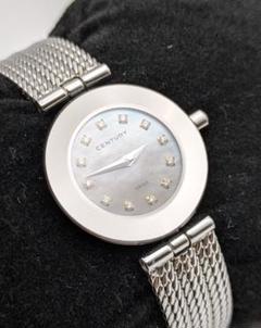 極美品 CENTURY センチュリー 時計 ウォッチ シルバー ダイヤ 高級