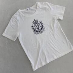 NEWYORKER Tシャツ クラウン ロゴ 白 半袖 コットン Lのサムネイル