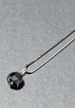 早割 リフト券 ◇Pt900 1ct ブラックダイヤ ネックレス 38cm Pt850チェーン アクセサリー
