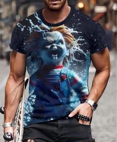 チャッキー グラフィック 3D Tシャツ ホラー M メンズ