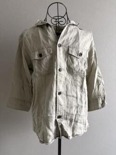 【美品】Men's Bigi ベージュ コットン 半袖シャツ ポケット付き