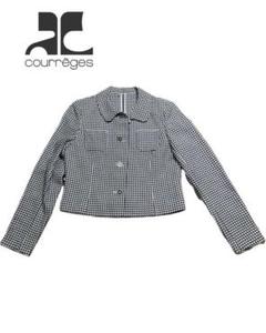【美ライン】クレージュ　パステルカラー　ショートジャケット　ダブル　ロゴボタン 美ライン】クレージュ パステルカラー ショートジャケット
