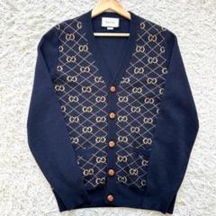 GUCCI GGパターン カーディガン ネイビー 返品可】GUCCI【グッチ】100周年記念 シェリーライン