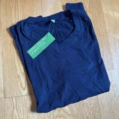 新品　ベネトン　スラブラウンドネック　半袖Tシャツ