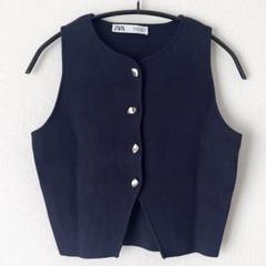ZARA ザラ ベスト・フォーマル・変形ボタン・ニットベスト