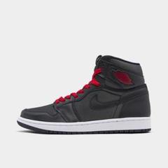 NIKE AIR JORDAN 1 BLACK SATIN GYM RED