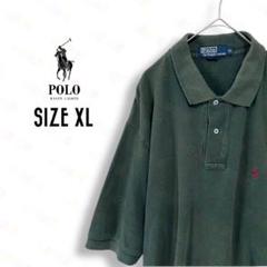 ラルフローレン ポロシャツ 古着 ワンポイント 刺繍ロゴ 緑 XL 無地.08