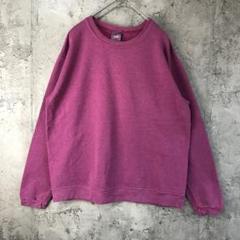 Y2554古着　トレーナー　スウェット　ピンク　無地　90s Y2K