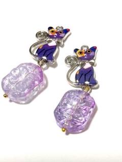 レトロな猫チャームピアス9