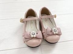 ピンク リボン パール付き フォーマルシューズ