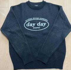 DAYDAYseoul ニット　黒　ワンポイント