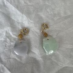 アメジスト・翡翠のハンドメイドペンダント