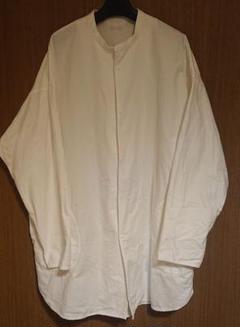 無印良品 ノーカラー バンドカラー 長袖シャツ S-M