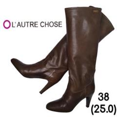 ロートルショーズ ロングブーツ ヒール シボレザー ブラウン 茶色 シューズ L'AUTRE CHOSE - ロートレショーズ ロングブーツ イタリア製 37