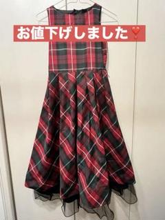 【150】赤黒チェックドレス