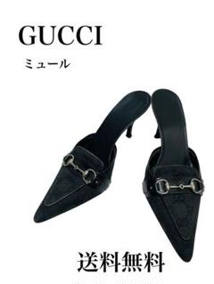 GUCCI グッチ　黒いポインテッドトゥミュール 36C GUCCI 黒いポインテッドトゥミュール 36C - メルカリ