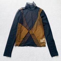 パブリックトウキョウトップス カットソー シアー シースルー 長袖 黒 茶 F