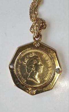 エリザベス2世 ペンダントトップ ネックレス コイン 1986年 美品 エリザベス2世 ペンダントトップ ネックレス コイン 1986年 美品
