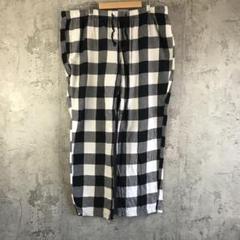 A4725古着　パジャマパンツ　チェック　白　黒　90s Y2K