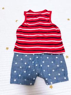 GAP ロンパース　ストライプと星柄ズボン　60