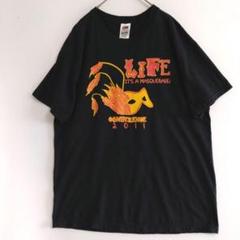776 FRUIT OF THE LOOM 半袖Tシャツ L プリント絵US古着