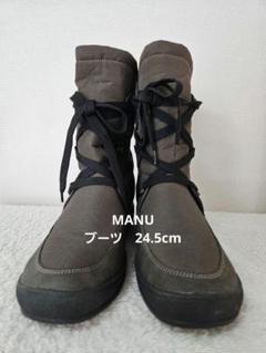 MANUマニュ★日本製　柔らか本革　使用１回　歩きやすい美脚ブーツ24 MANUマニュ☆日本製 柔らか本革 使用1回 歩きやすい美脚ブーツ24