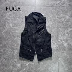 00s FUGA コットンコーティング加工 シングルライダースベスト 00s FUGA コットンコーティング加工 シングルライダースベスト