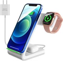 ラスト1点‼️ 3in1 ワイヤレス充電器 置くだけ充電 ホワイト