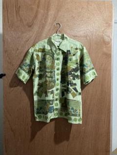 vintage 総柄シャツ 開襟 オーブンカラー