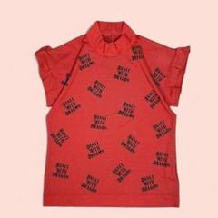 ダンスウィズドラゴン ハイネック 半袖 Tシャツ フリル ロゴ 柄 2