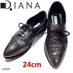 DIANA オックスフォード レースアップ ブロンズ ポインテッドトゥ
