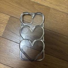 iPhone 14.15対応 ハート シルバー