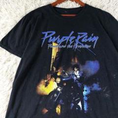 パープルレイン ロック ミュージシャン プリンス ムービー プリントTシャツ 黒