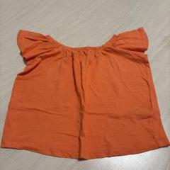 袖フリルTシャツ　オレンジ