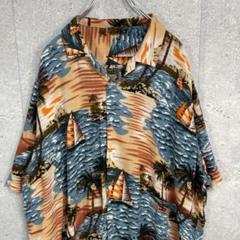 アロハシャツ　オープンカラー　半袖シャツ　テロテロ生地　2XL