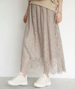 earth music&ecology レーススカート ミモレ ベージュのサムネイル