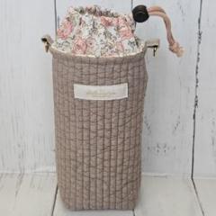 保温保冷　リバティ　ペットボトルカバー　ヌビ生地　花柄　ピンク ハンドメイド