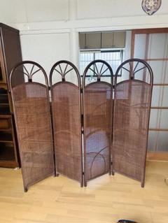 236】木製彫刻入り パーテーション アジアン家具 レトロ