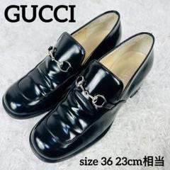 美品】グッチGUCCIホースビット黒ショートブーツ ローファー22.5