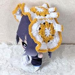 〈イエロー×ホワイト〉ぬい服　ヘッドドレス　にじぬい　ちびぐるみ　にじぱぺ