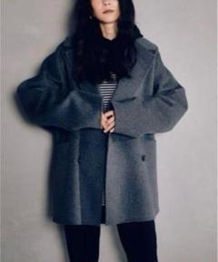 YENN DOUBLE FACE CAPE JACKET ダークネイビー