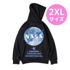 黒 【冬物セール】メンズ 2XL オーバーサイズ　ロゴ　パーカー ヒップホップ
